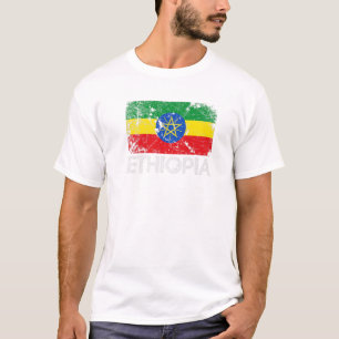 Camiseta Bandeira da Etiópia   Vintage Feito Na Etiópia G