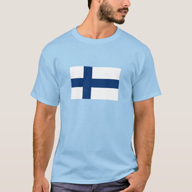 Camiseta Bandeira da Finlândia (Frente)