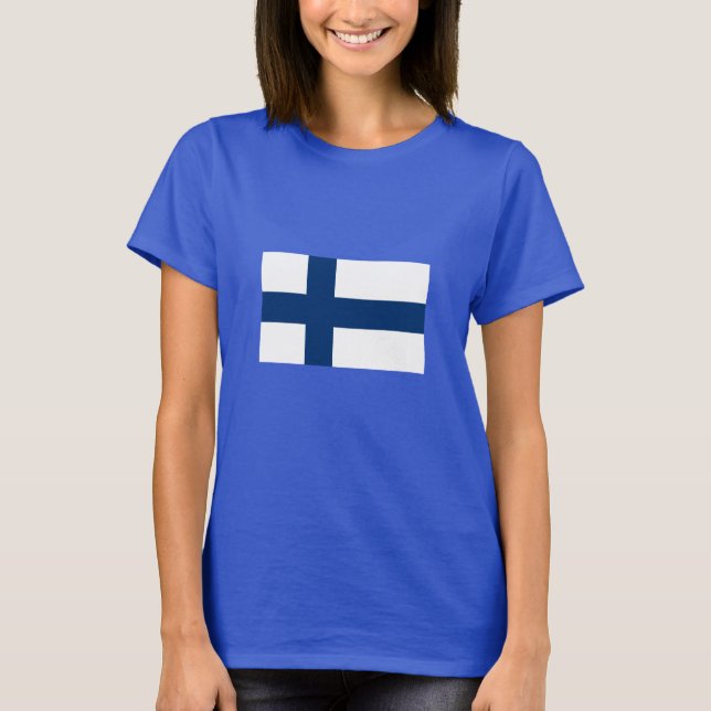 Camiseta Bandeira da Finlândia (Frente)