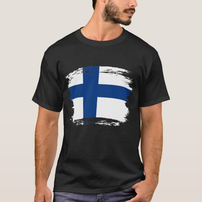 Camiseta bandeira da Finlândia (Frente)