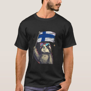 Camiseta Bandeira da Finlândia Raízes Finlandesas Preguiça 