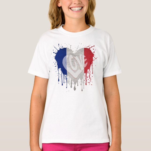 Camiseta Bandeira da França Amor (Frente)