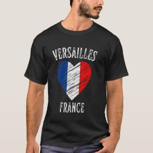 Camiseta Bandeira da França Coração Cidade de Versalhes