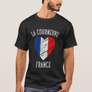Camiseta Bandeira da França Coração La Courneuve Cidade