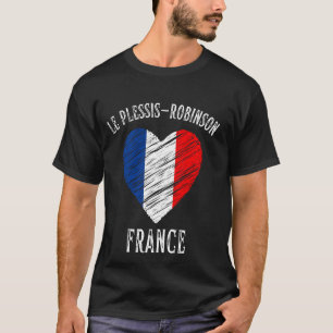 Camiseta Bandeira da França Coração Le Plessis Robinson Cid