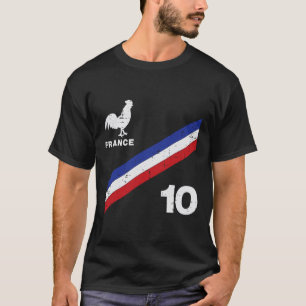 Camiseta Bandeira da França Galo Número 10 Fã de Futebol Ho
