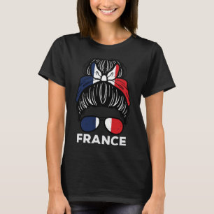 Camiseta Bandeira da França Garota Francesa Coque Futebol F