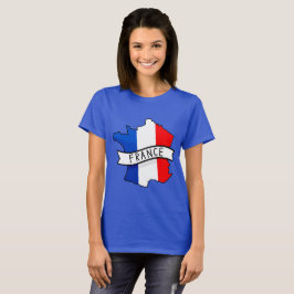 Camiseta Bandeira da França Mapa Orgulho Patriótico Francês
