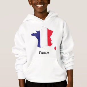 Camiseta Bandeira da França no Design de Souvenir de Mapa