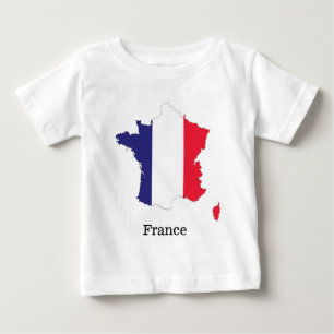 Camiseta Bandeira da França no Design de Souvenir de Mapa