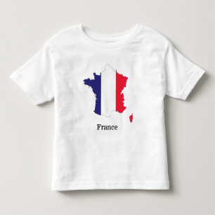 Camiseta Bandeira da França no Design de Souvenir de Mapa