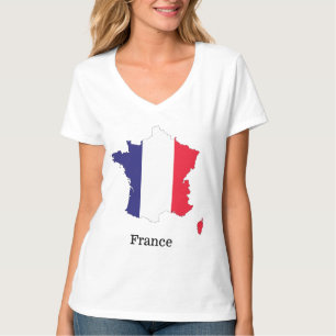 Camiseta Bandeira da França no Map Souvenir Design