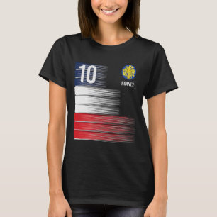 Camiseta Bandeira da França Número 10 Futebol Francês Homen