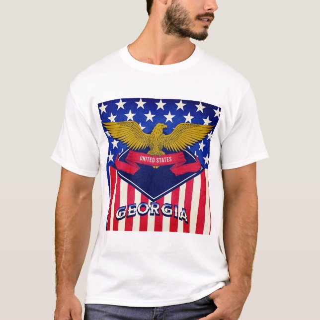 Camiseta Bandeira da Geórgia EUA (Frente)