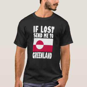 Camiseta Bandeira da Groenlândia Design Se perdido me envie