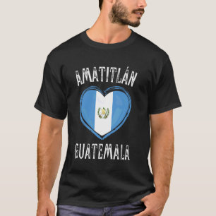 Camiseta Bandeira da Guatemala Coração Cidade Amatitlan