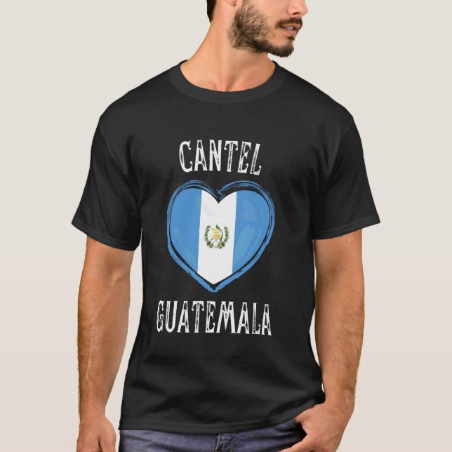 Camiseta Bandeira da Guatemala Coração Cidade Cantel (Frente)