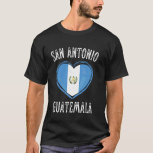 Camiseta Bandeira da Guatemala Coração Cidade de San Antoni