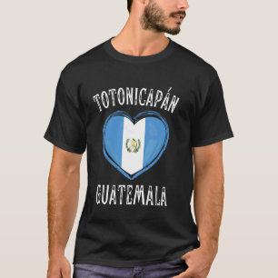 Camiseta Bandeira da Guatemala Coração Cidade de Totonicapa