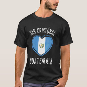 Camiseta Bandeira da Guatemala Coração Cidade San Cristobal