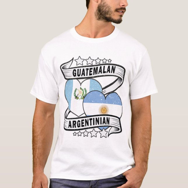 Camiseta Bandeira da Guatemala e da Argentina (Frente)