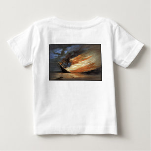 Camiseta Bandeira da guerra civil rebelde em chamas da band