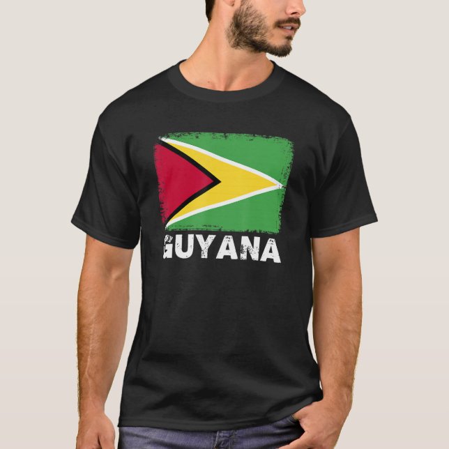 Camiseta Bandeira da Guiana apoia Pessoas guianenses (Frente)