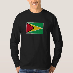 Camiseta Bandeira da Guiana com cores nacionais vindas da G