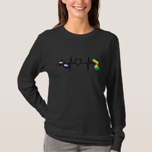 Camiseta Bandeira da Guiana Cuba Guianense Brasileiro Coraç