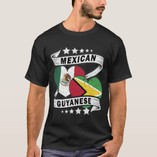 Camiseta Bandeira Da Guiana E Do México