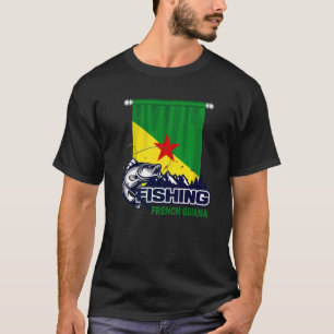 Camiseta Bandeira Da Guiana Francesa Pesca Na Guiana Franc