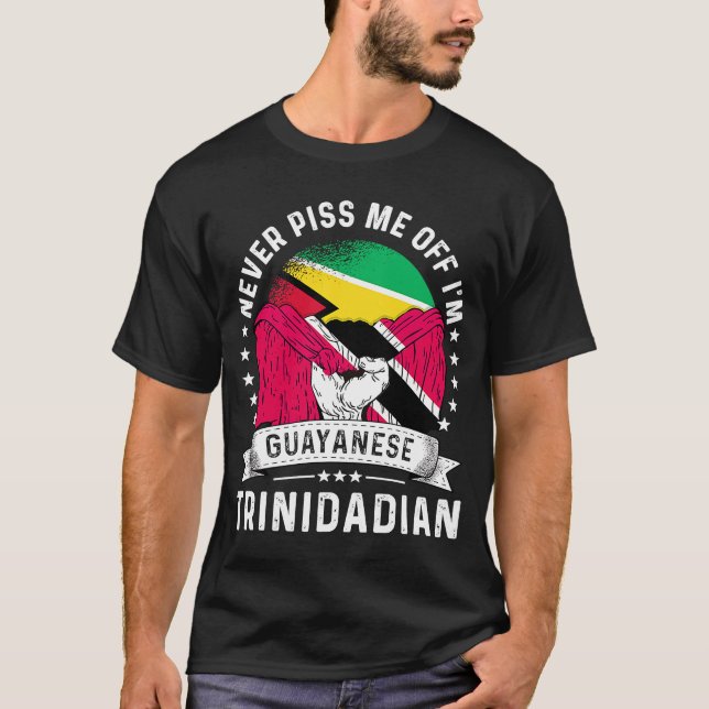 Camiseta Bandeira da Guiana Trinidad e Tobago cultivou o or (Frente)