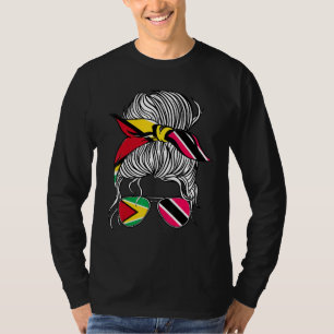 Camiseta Bandeira da Guiana Trinidad&Tobago Mulheres Cresci