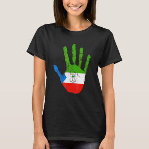 Camiseta Bandeira da Guiné Equatorial Mão Malabo Guiné Equa