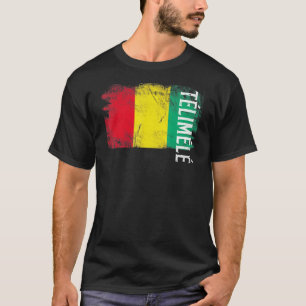 Camiseta Bandeira Da Guiné Para Homens Guineenses Mulheres