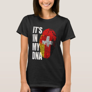 Camiseta Bandeira da Herança de DNA da Alemanha e Suíça