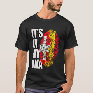 Camiseta Bandeira da Herança de DNA da Espanha e Suíça
