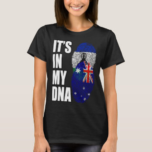Camiseta Bandeira da Herança de DNA Misto Australiano e Bas
