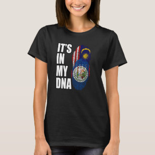 Camiseta Bandeira da Herança de DNA Misto Belizenho e Malai