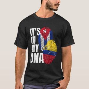Camiseta Bandeira da Herança de DNA Misto Cubano e Venezuel