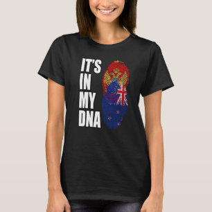 Camiseta Bandeira da Herança de DNA Misto da Nova Zelândia