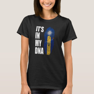 Camiseta Bandeira da Herança de DNA Misto de Barbadiano e M