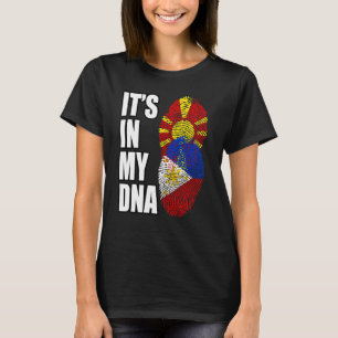 Camiseta Bandeira da Herança de DNA Misto Filipino e Macedô
