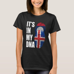 Camiseta Bandeira da Herança de DNA Misto Laosiano e Island