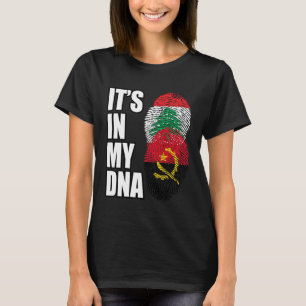 Camiseta Bandeira da Herança de DNA Misto Libanês e Angolan