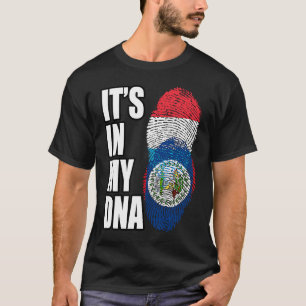 Camiseta Bandeira da Herança de DNA Misto Luxemburguês e Be