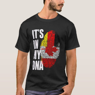 Camiseta Bandeira da Herança Genética Alemã e Canadiana