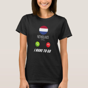 Camiseta Bandeira da Holanda Lembrança Holanda Está Chamand