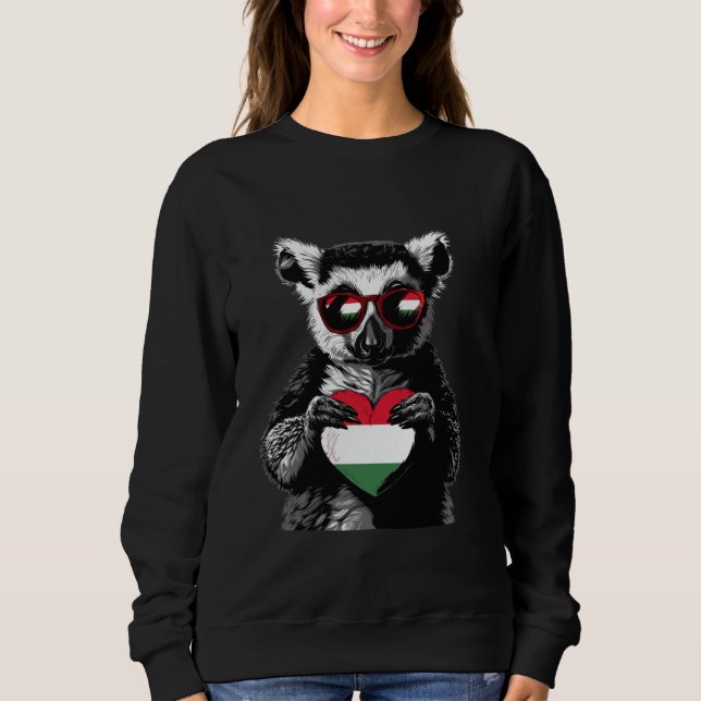 Camiseta Bandeira da Hungria Lêmure Coração Orgulho Húngaro (Frente)