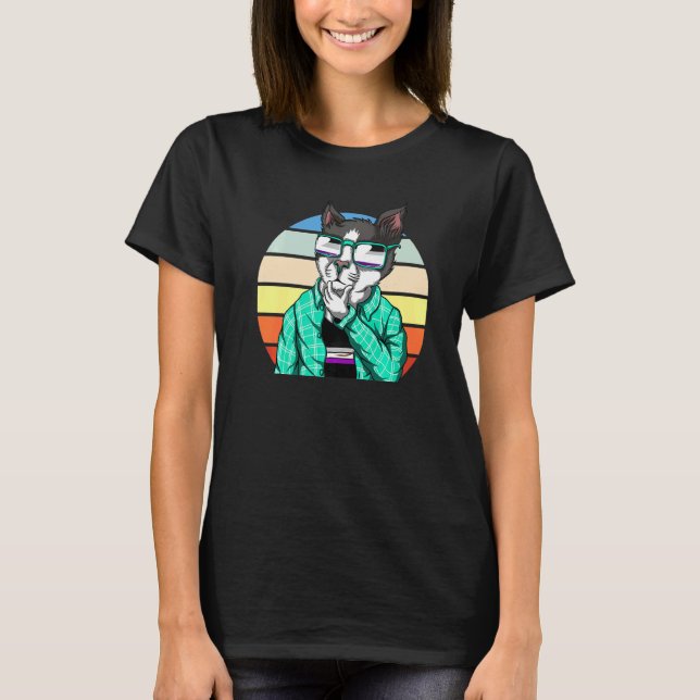 Camiseta Bandeira da Igualdade do Gato de Óculos de Sol Fix (Frente)